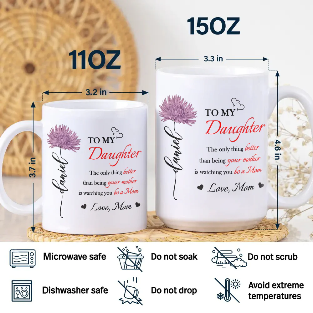 Better Than Being Your Mother is Watching You Be a Mom Personalized White Mug Gift for Daughter from Mom Ch07 895540 - Image 7