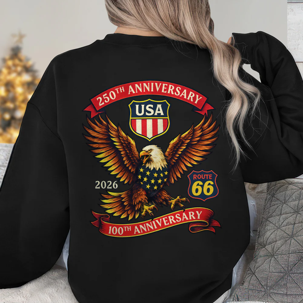 Celebrate America 250th Anniversary & Honoring 100 Years of Route 66 Back Shirt CH07 910508 - Image 6