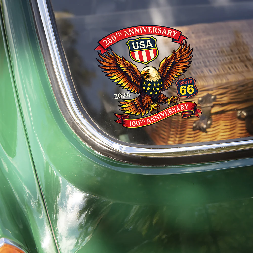 Celebrate America 250th Anniversary & Honoring 100 Years of Route 66 Car Window Decal Sticker CH07 910496 - Image 4