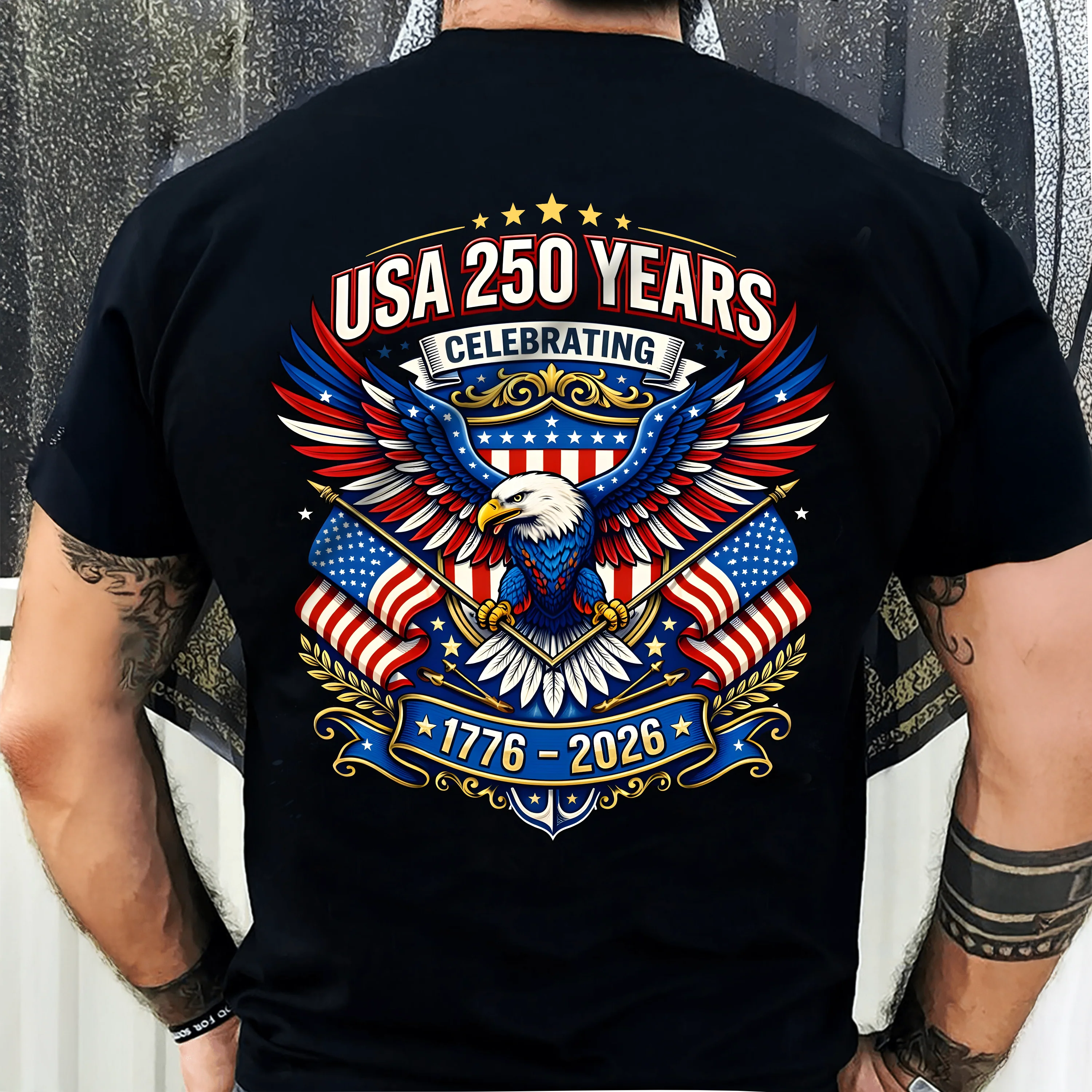 Celebrate USA 250 Years Eagle Patriotic Back Shirt 1776-2026 250th Anniversary Dark Shirt CH07 911052 - Image 8