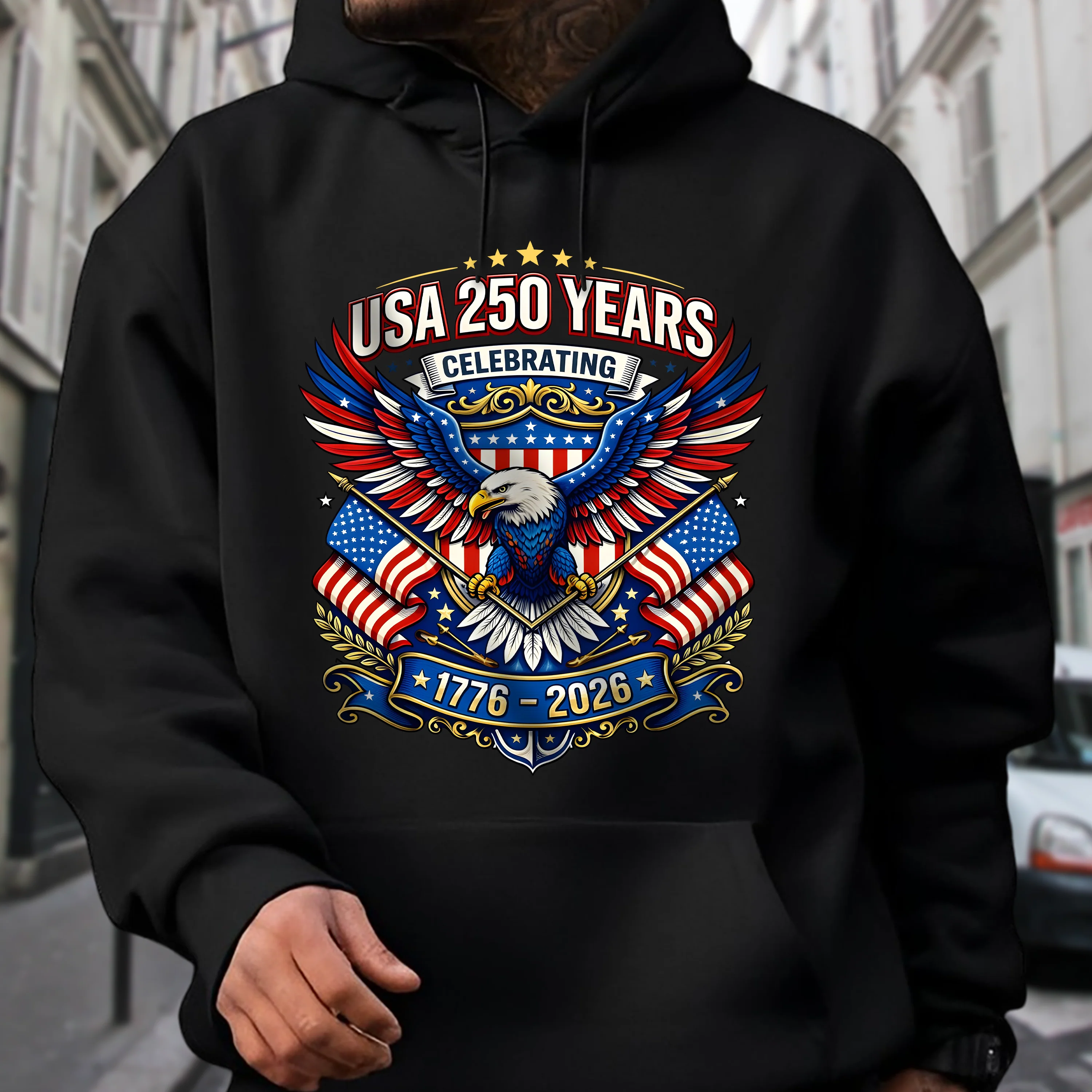 Celebrate USA 250 Years Eagle Patriotic TShirt 1776-2026 USA 250th Anniversary Dark Shirt CH07 910962 - Image 3