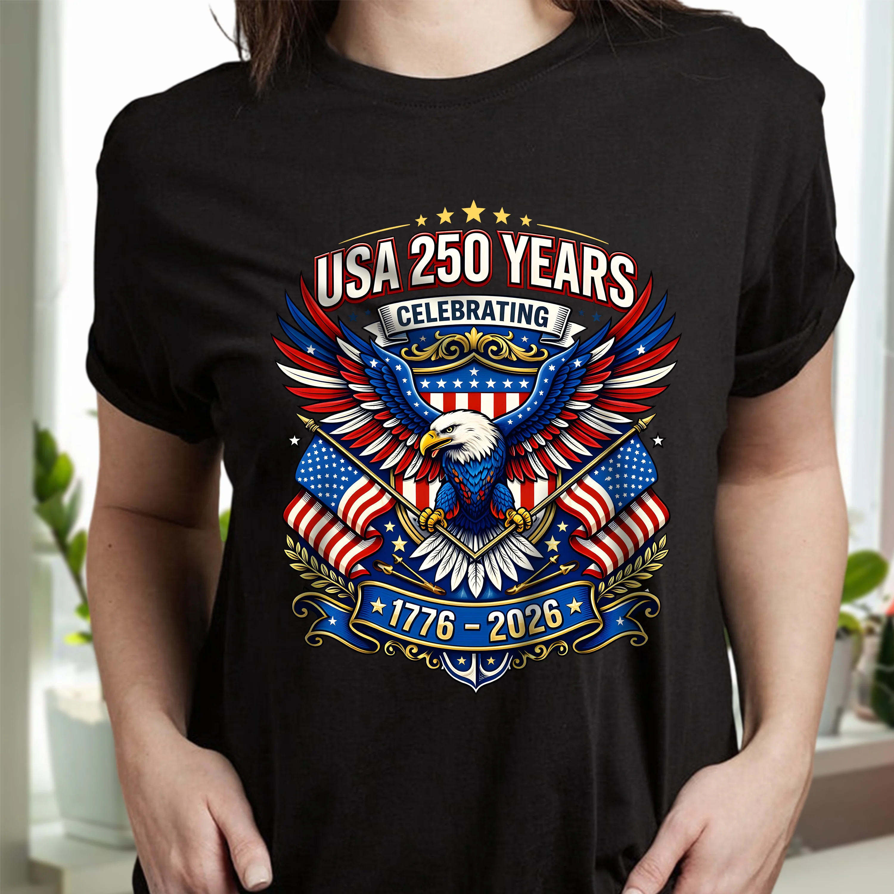 Celebrate USA 250 Years Eagle Patriotic TShirt 1776-2026 USA 250th Anniversary Dark Shirt CH07 910962 - Image 5