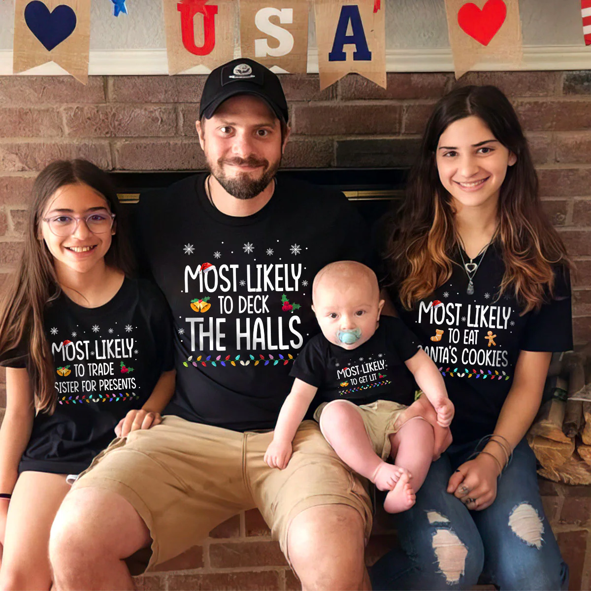 Colored Lights Most Likely To Family Matching Shirts Personalized Christmas Gift For Family CH07 899344 - Image 3