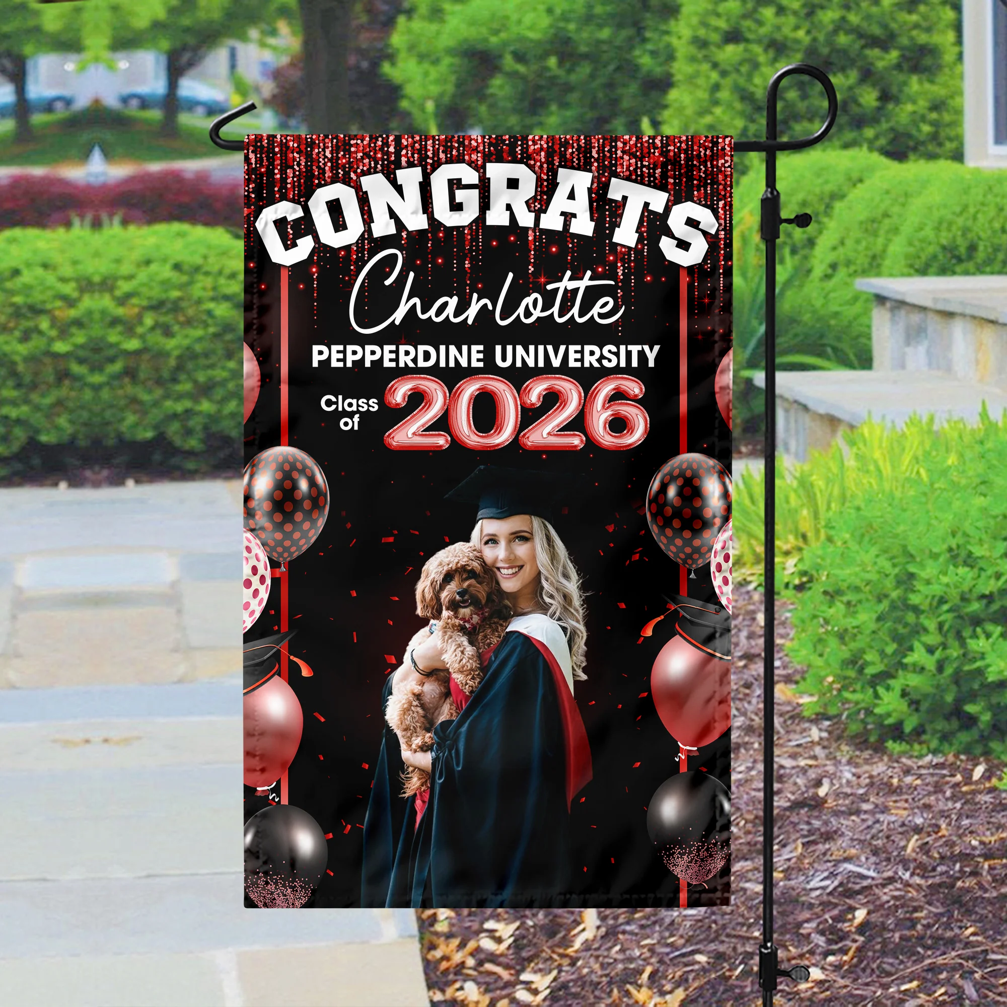 Congrats Class of 2026 Custom Photo And Name Graduation Party Garden Flag CH07 910862 - Image 2