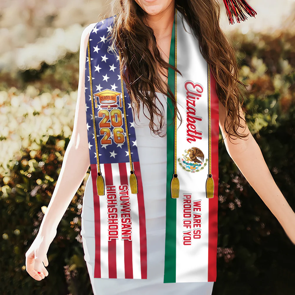 Country Flag Class of 2026 - We Are So Proud of You Stoles Sash, Graduation Gift, Senior Gift CH07 910056 - Image 3