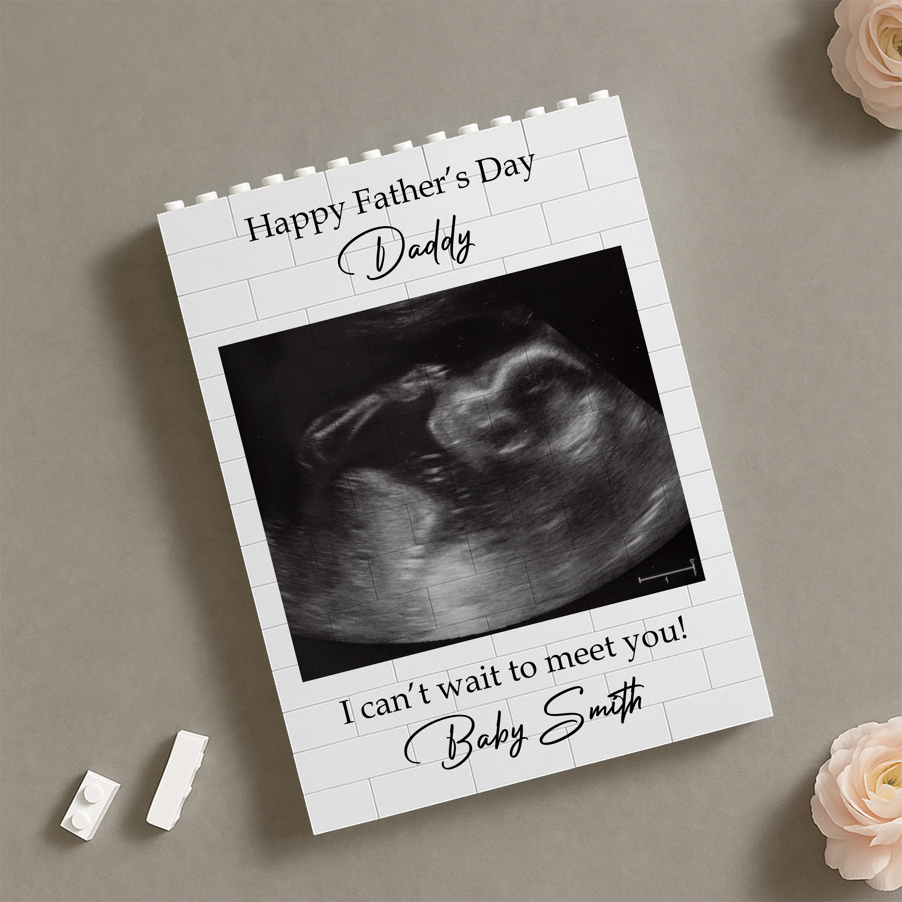 Custom Baby Bump Photo Personalized First Fathers Day Building Brick Block Gift For Daddy To Be CH07 911554 - Image 4