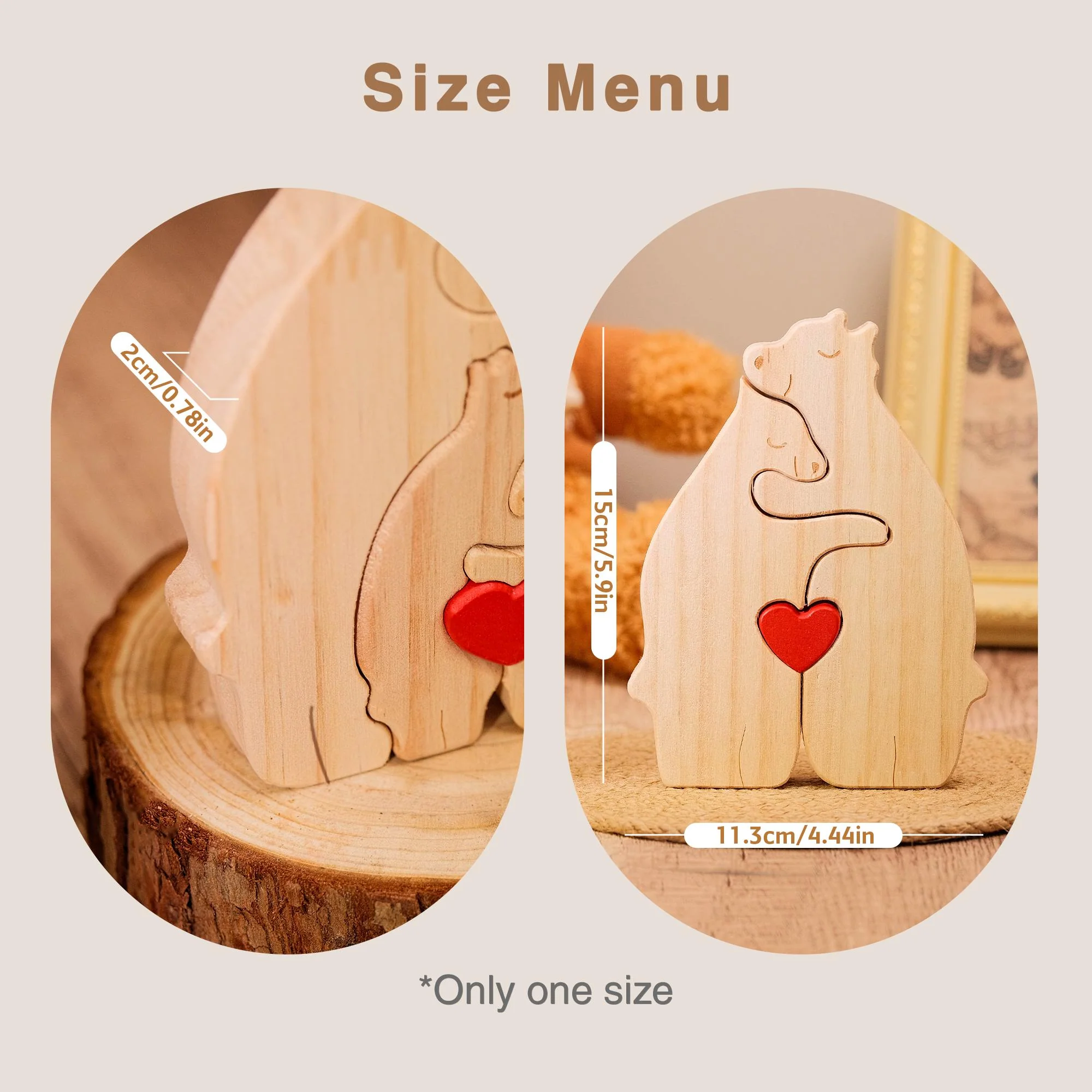 Custom Bear Family Shaped Wooden Puzzle - Personalized Engraved Family Name Puzzle Mother's Day, Father's Day Gift CH07 910792 - Image 8