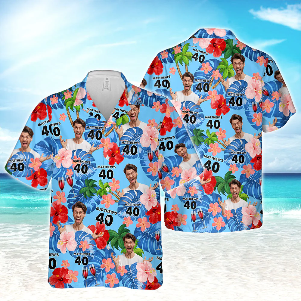 Custom Birthday Photo Tropical Style Hawaii Shirt Summer Gift CH07 895664 - Image 4
