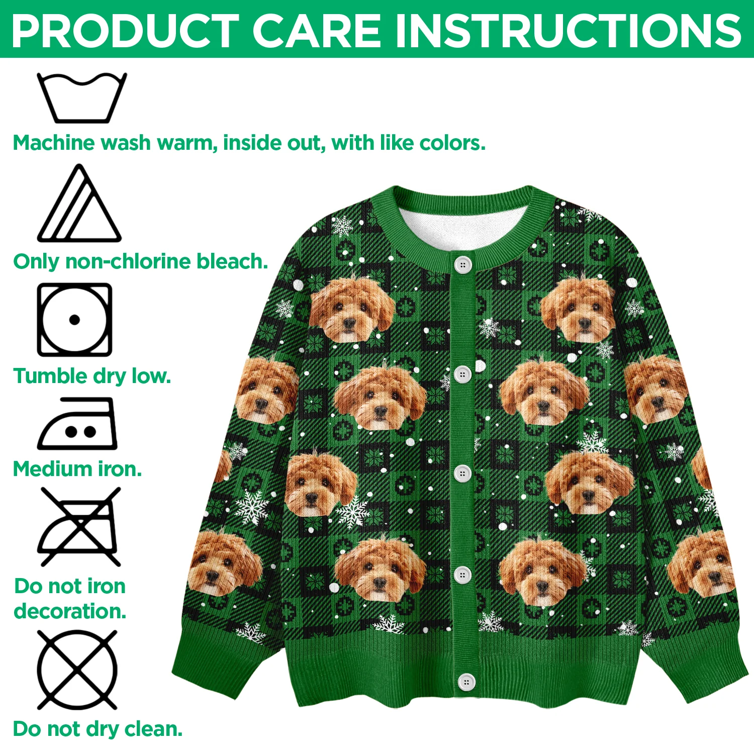 Custom Buddy Photo Christmas Snow Cardigan CH07 899584 - Image 5
