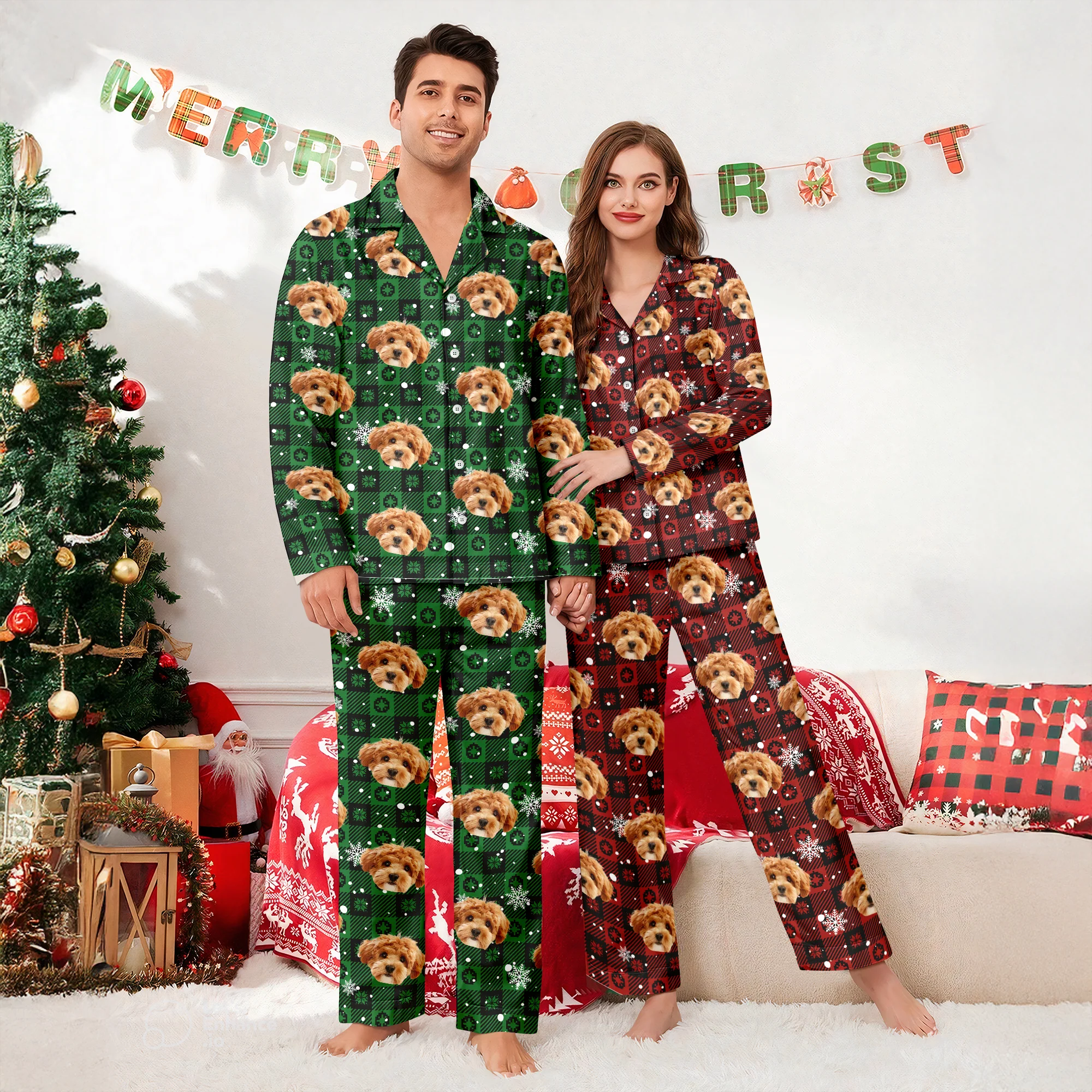 Custom Buddy Photo Christmas Snow Pajamas CH07 899910 - Image 7