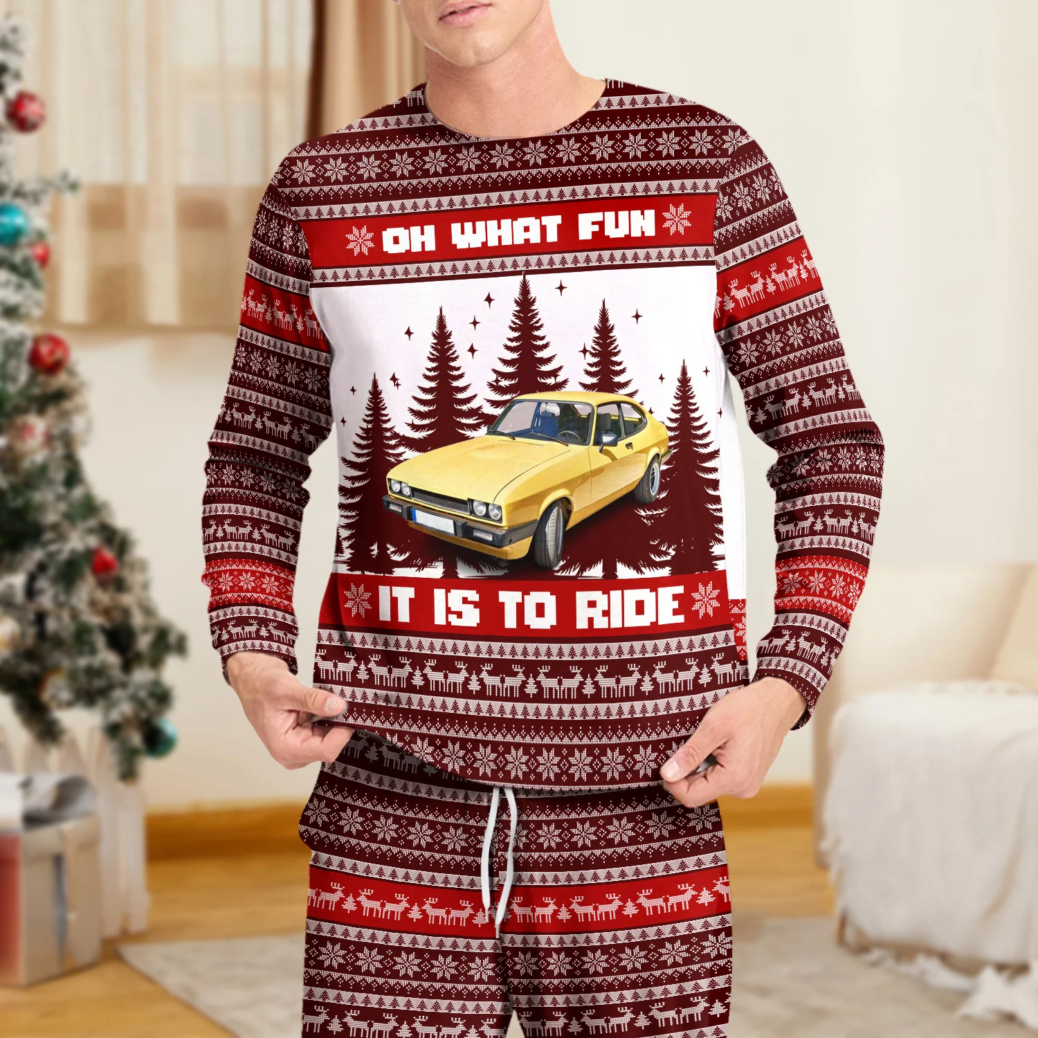 Custom Car Photo Oh What Fun It Is To Ride Sleepwear For Men, Car Lovers CH07 895624 - Image 2