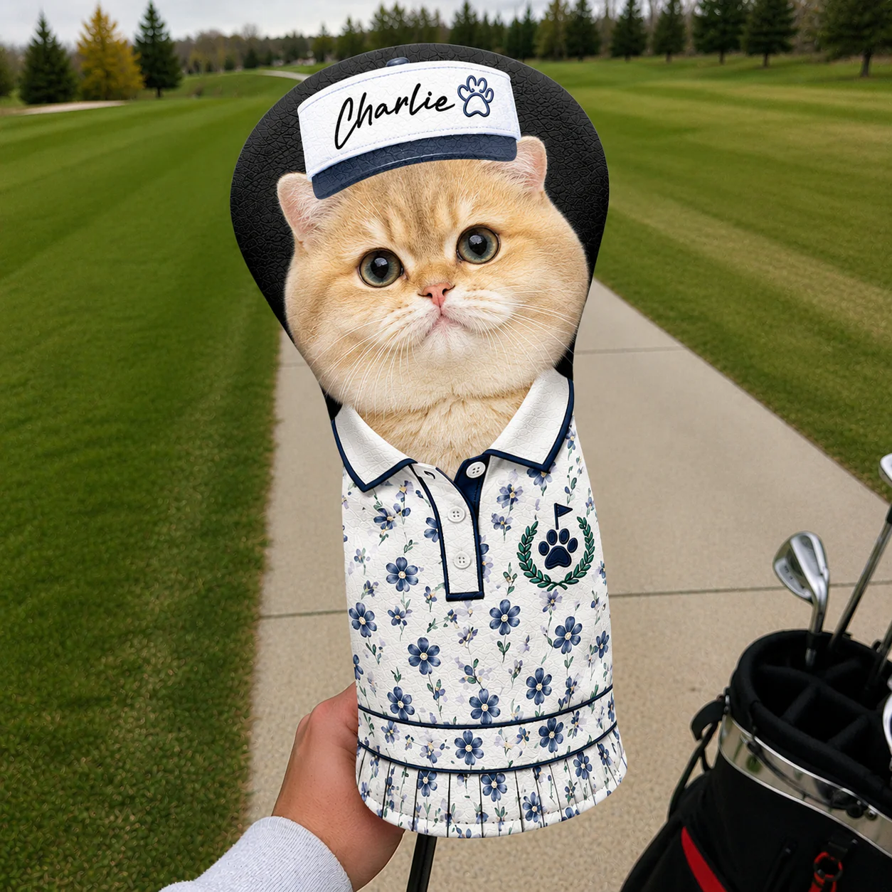 Custom Cat Dog Pet Photo Golf Head Cover, Golf Club Cover - Gift For Dog Cat Dad Mom, Golf Lovers CH07 911412