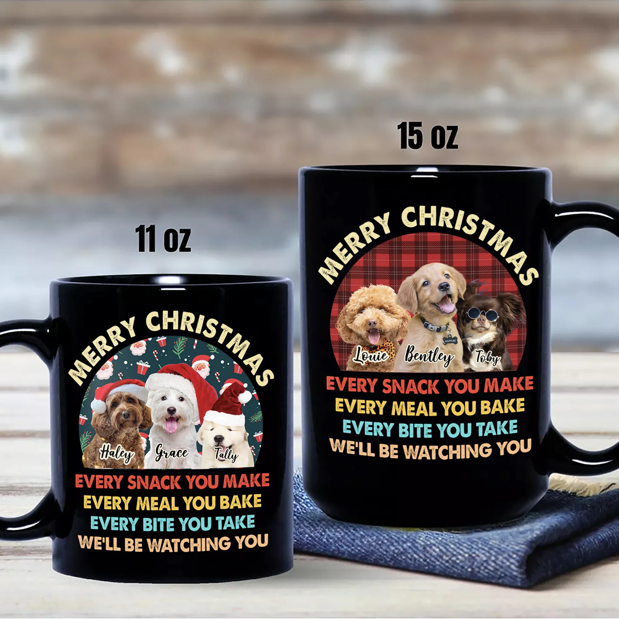 Custom Christmas Dog Photo Every Snack You Make Black Mug For Dog Lovers CH07 899940 - Image 6