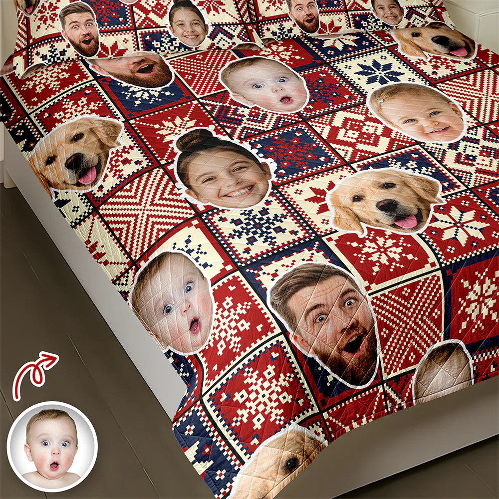 Custom Christmas Family Photo Bedding Set CH07 899936 - Image 4