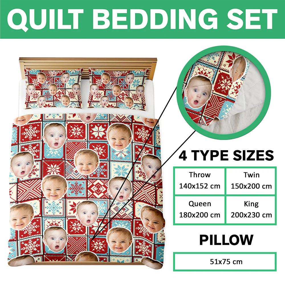 Custom Christmas Family Photo Bedding Set CH07 899936 - Image 7