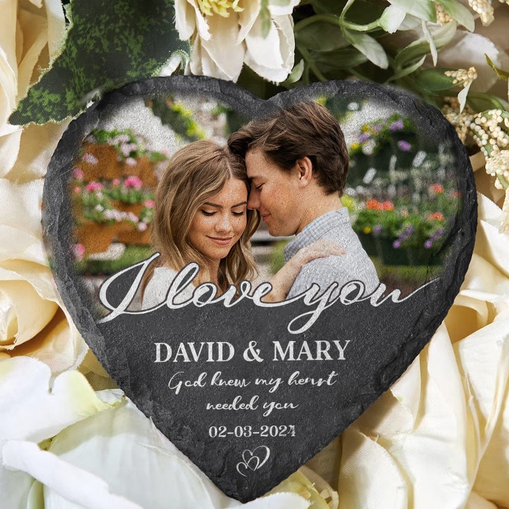 Custom Couple Photo God Knew My Heart Needed You Heart-Shaped Stone Couple Gifts HO82 895012 - Image 4