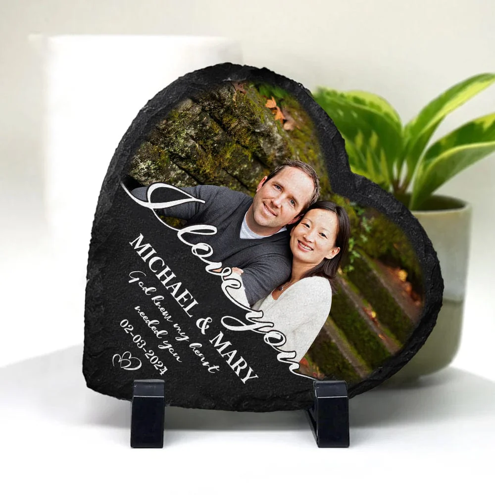 Custom Couple Photo God Knew My Heart Needed You Heart-Shaped Stone Couple Gifts HO82 895012 - Image 8