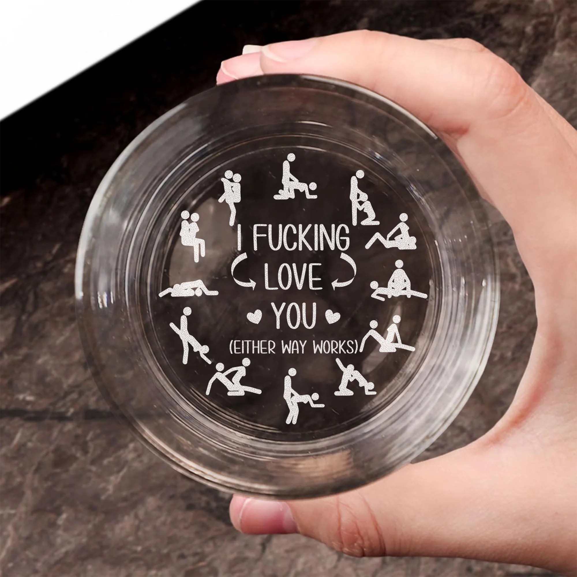 Custom Couple Photo I F*Cking Love You Either Way Works - Personalized Engraved Whiskey Glass Naughty Valentine Gift CH07 899726 - Image 2