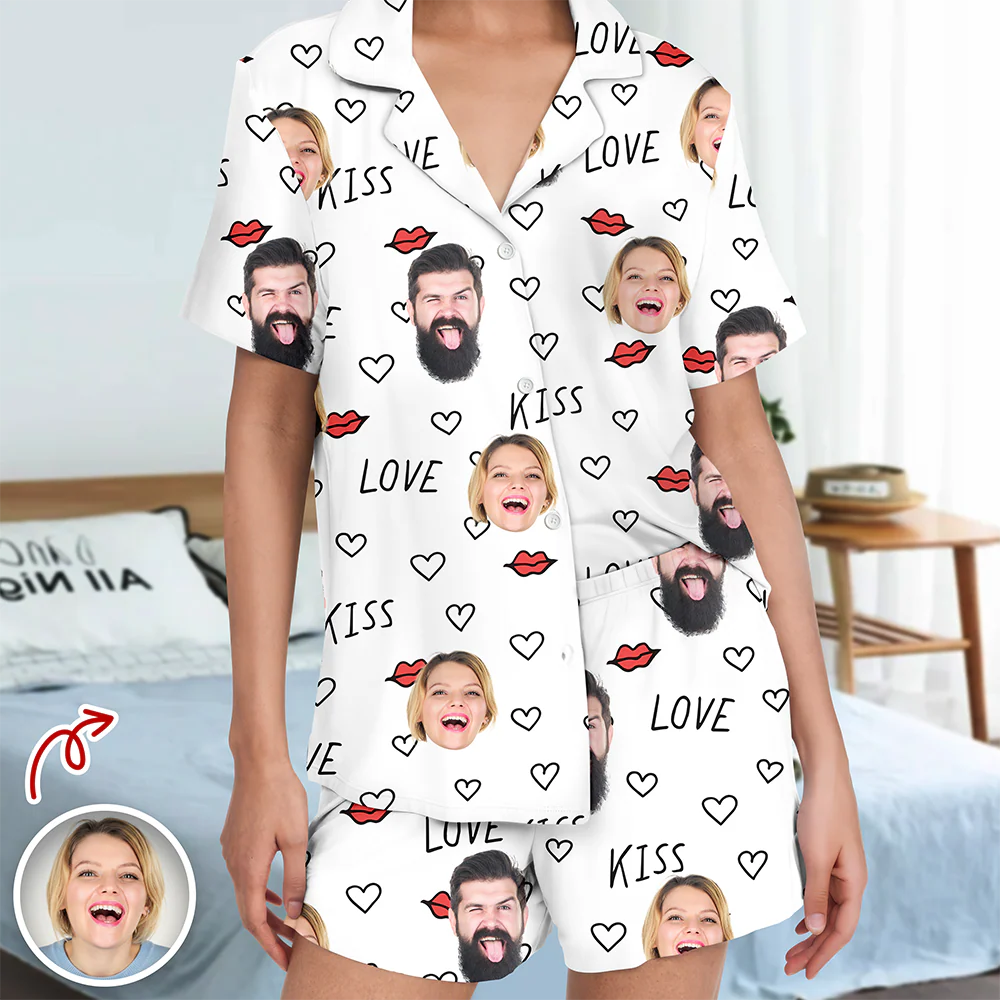 Custom Couple Photo Short Pajamas Matching Couple Clother, Valentine Gift CH07 895418 - Image 6