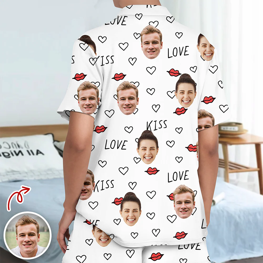 Custom Couple Photo Short Pajamas Matching Couple Clother, Valentine Gift CH07 895418 - Image 7
