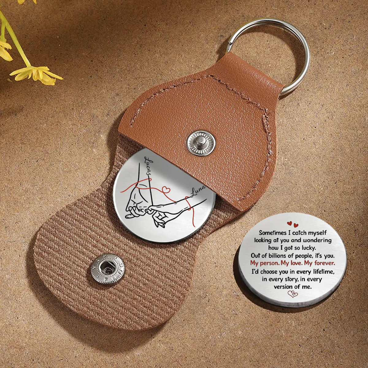 Custom Couple Pocket Hug – Personalized Anniversary Wedding Gift for Husband and Wife CH07 910456 - Image 4