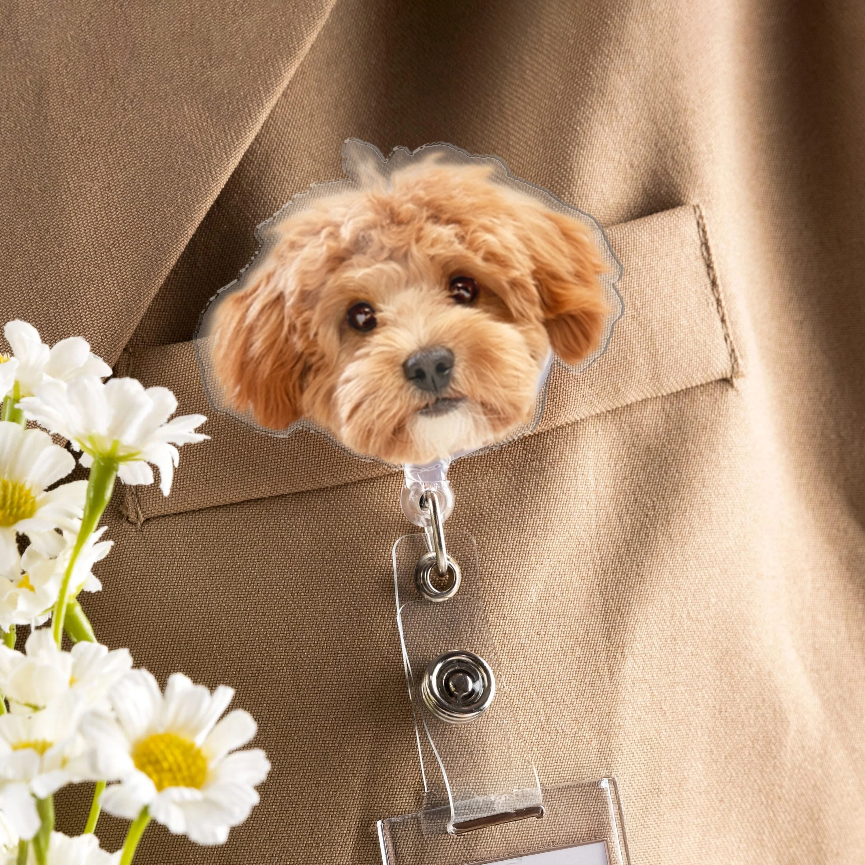Custom Cute Dog Face Acrylic Badge Reel CH07 911150 - Image 3