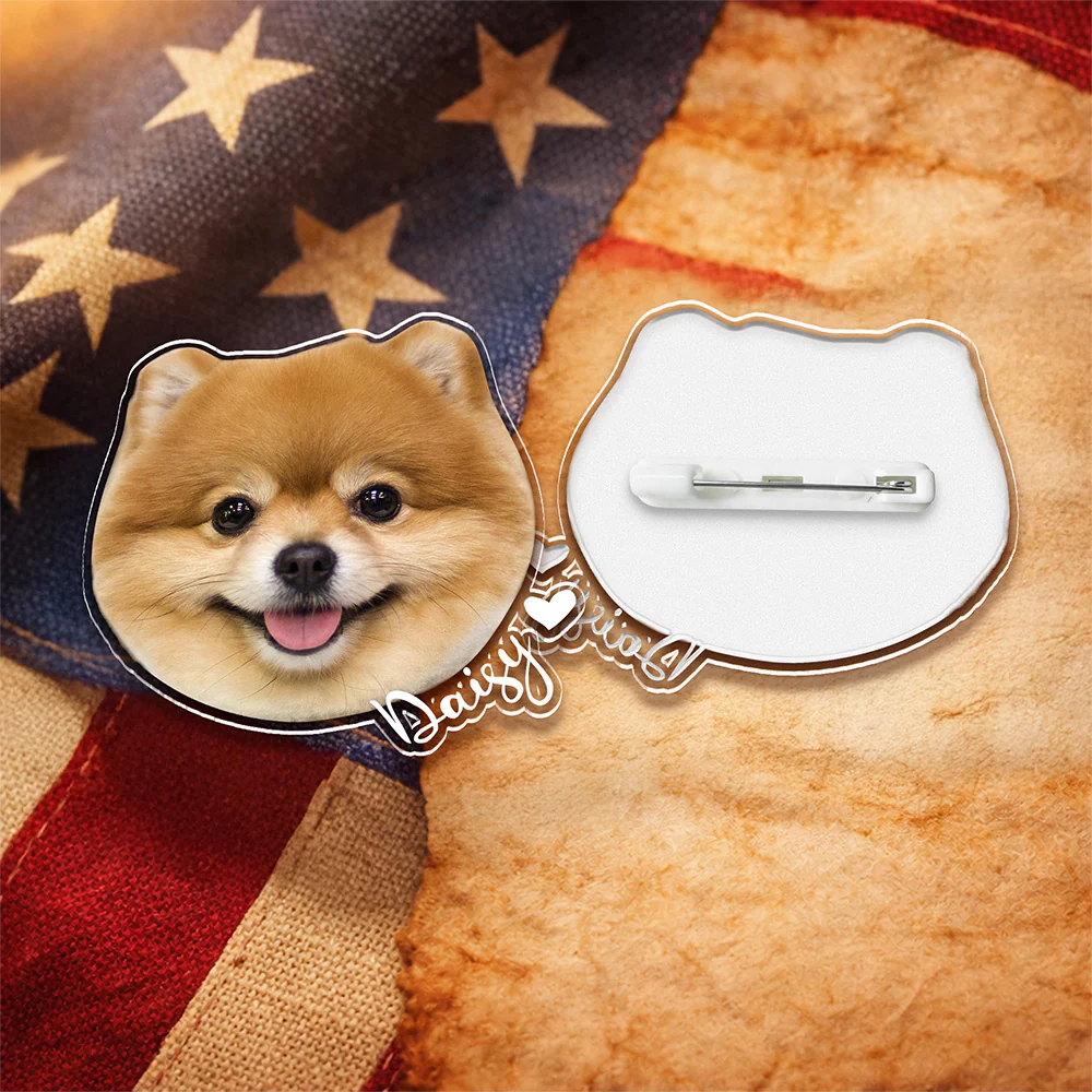 Custom Cute Dog Photo Acrylic Pin For Dog Mom Dog Dad CH07 911076 - Image 5
