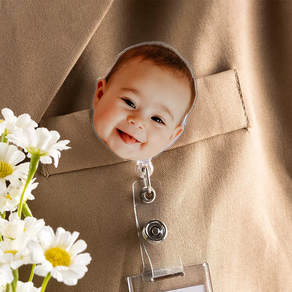 Custom Cute Kid Face Acrylic Badge Reel CH07 910760 - Image 4
