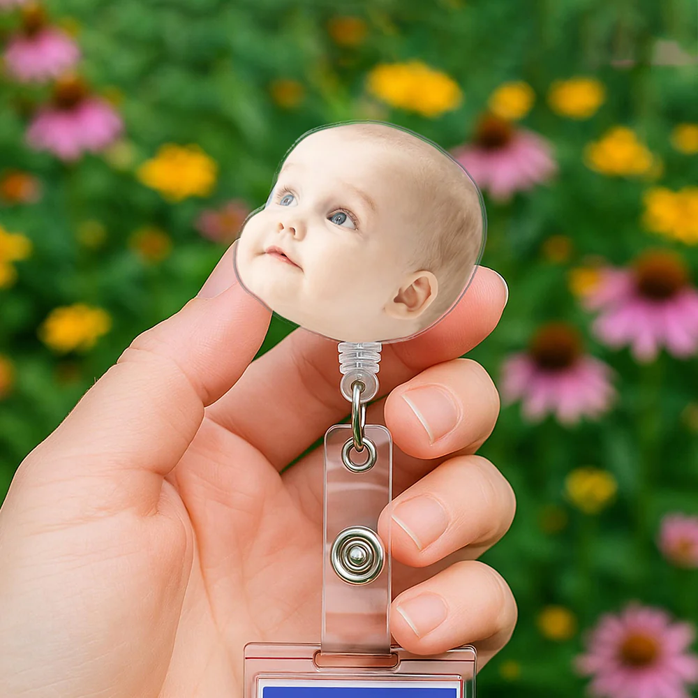 Custom Cute Kid Face Acrylic Badge Reel CH07 910760 - Image 5