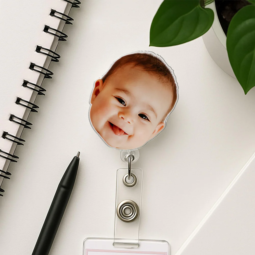 Custom Cute Kid Face Acrylic Badge Reel CH07 910760 - Image 6