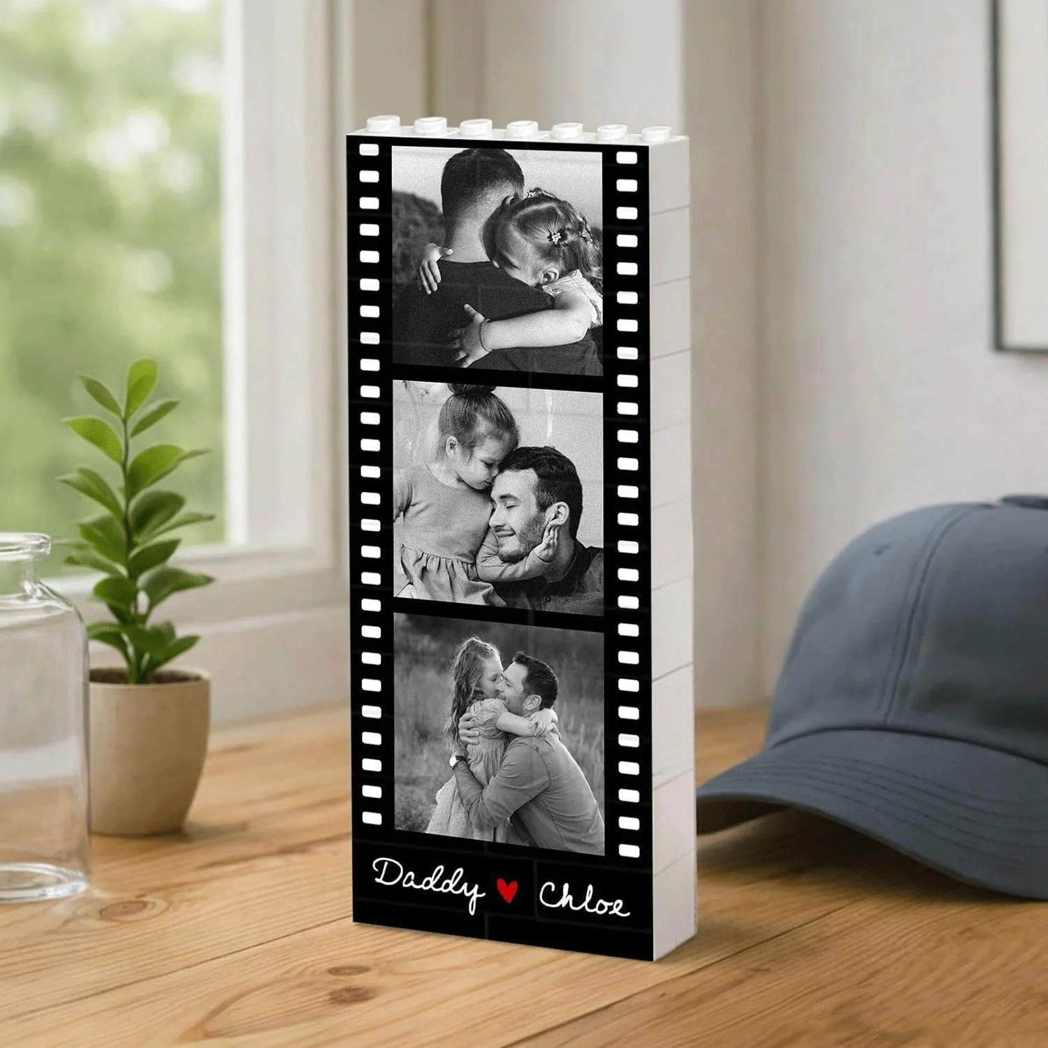 Custom Dad & Kid Booth Lego Personalized Building Block Photo Block for Dad CH07 911582 - Image 2