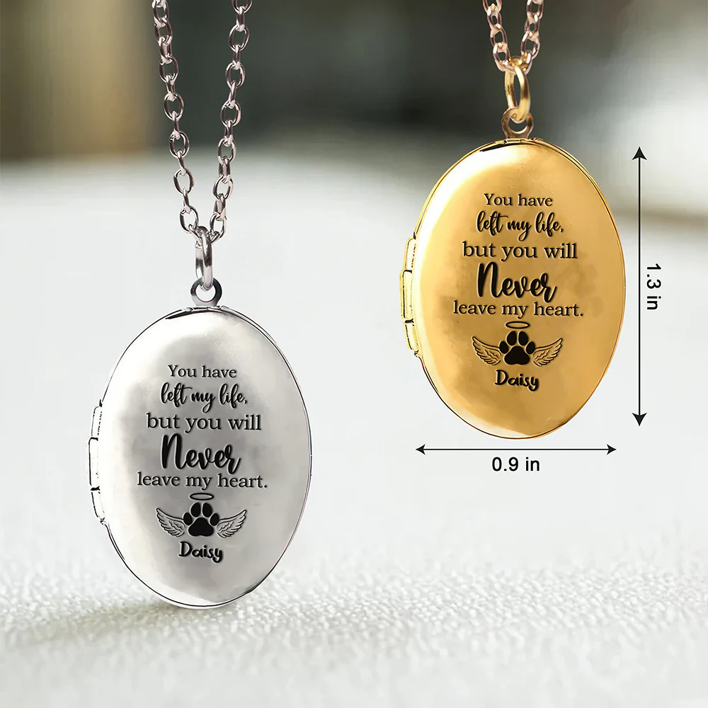 Custom Dog Cat in Heaven Photo Personalized I am Alway With You Locket Necklace CH07 895576 - Image 7