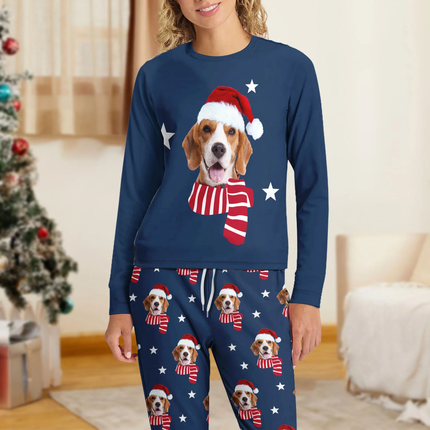 Custom Dog Christmas Photo Sleepwear Matching Clother For Dog Lovers CH07 896682 - Image 6