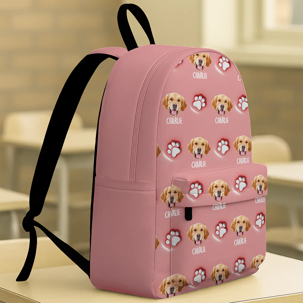 Custom Dog Face And Paw - Personalized Custom 3D Inflated Effect Backpack CH07 911152 - Image 7