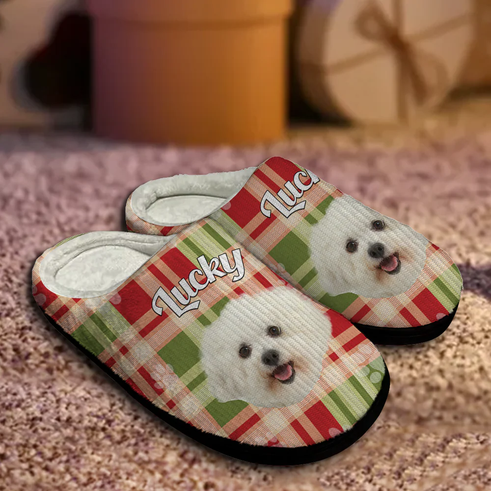 Custom Dog Photo Flannel Patten Slipper Xmas Gift For Dog Lovers CH07 896270 - Image 15