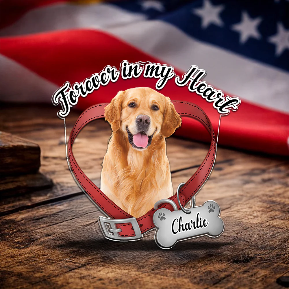 Custom Dog Photo Forever In My Heart Memorial Acrylic Pin CH07 911046 - Image 4