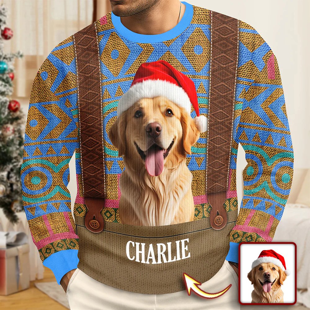 Custom Dog Photo Frozen Christmas Ugly Sweater For Dog Lovers CH07 899954 - Image 3
