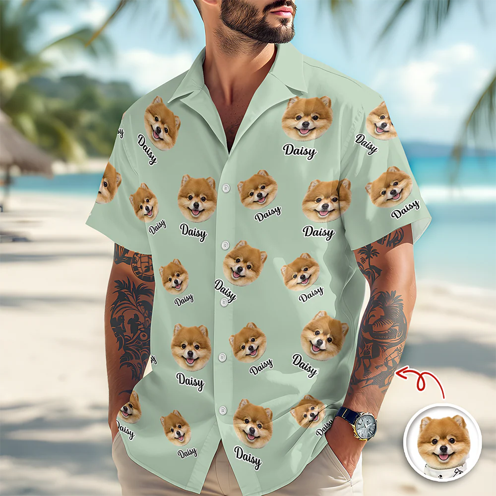 Custom Dog Photo Personalized Cute Puppy Hawaii Shirt For Dog Lovers CH07 911044 - Image 2