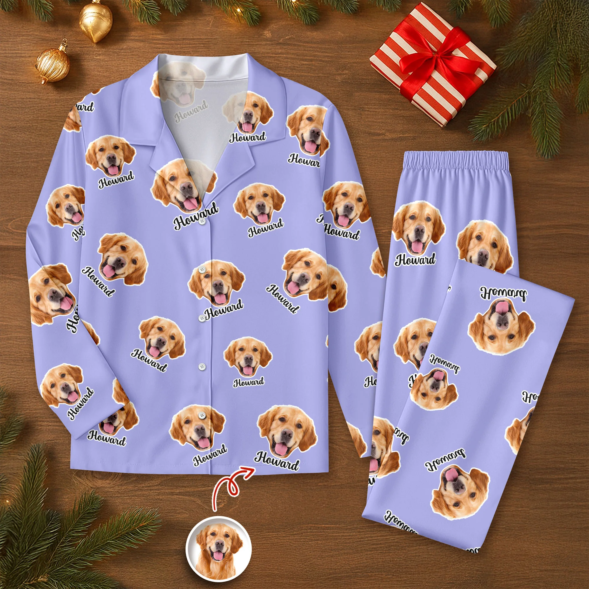 Custom Dog Photo Personalized Cute Puppy Pajamas CH07 899670