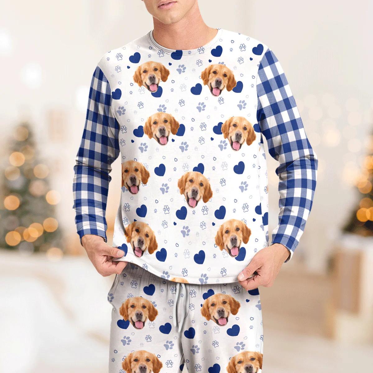Custom Dog Photo Plaid Sleepwear Christmas Gift For Dog Lovers CH07 899646 - Image 3