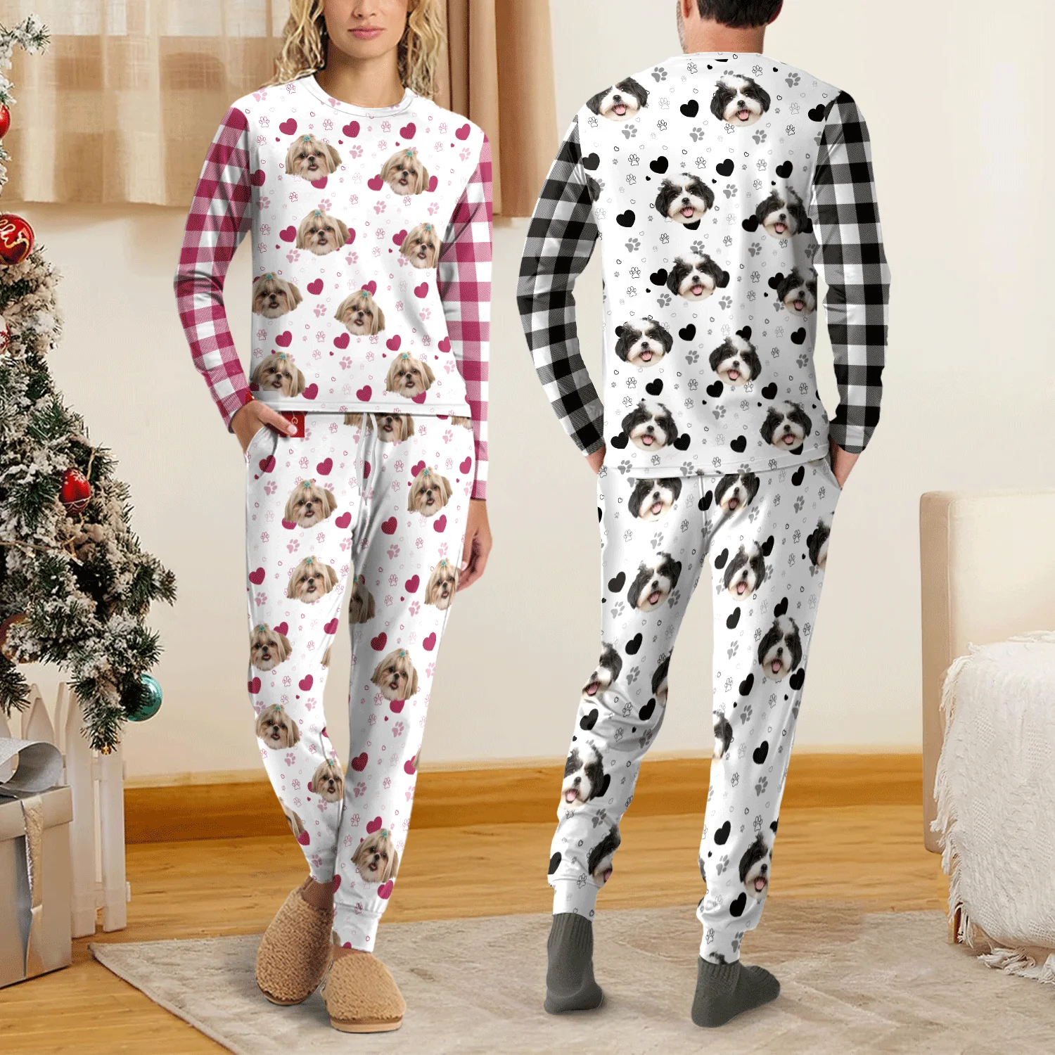 Custom Dog Photo Plaid Sleepwear Christmas Gift For Dog Lovers CH07 899646 - Image 5