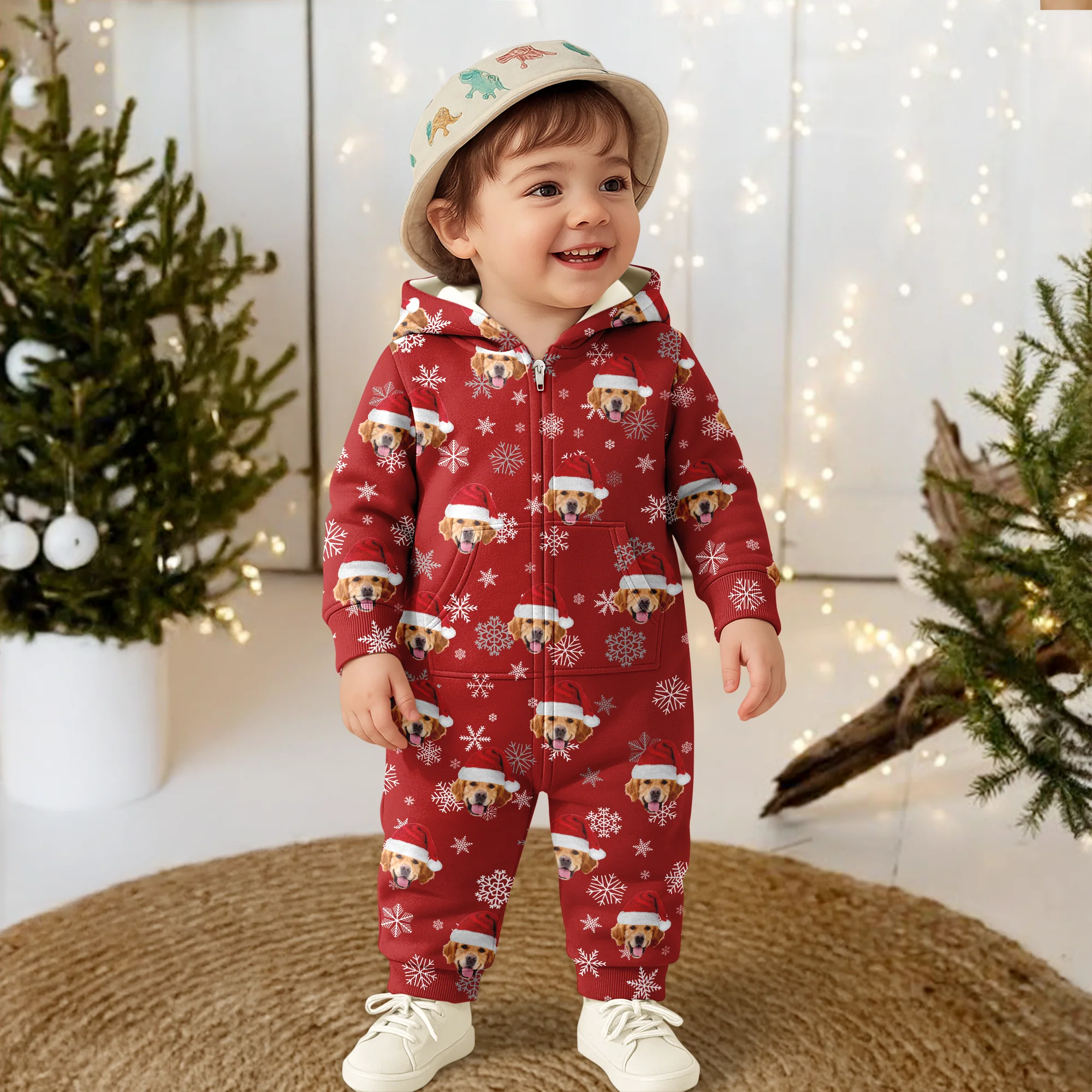 Custom Dog Photo Santa Christmas Onesie Pajamas CH07 899306 - Image 2