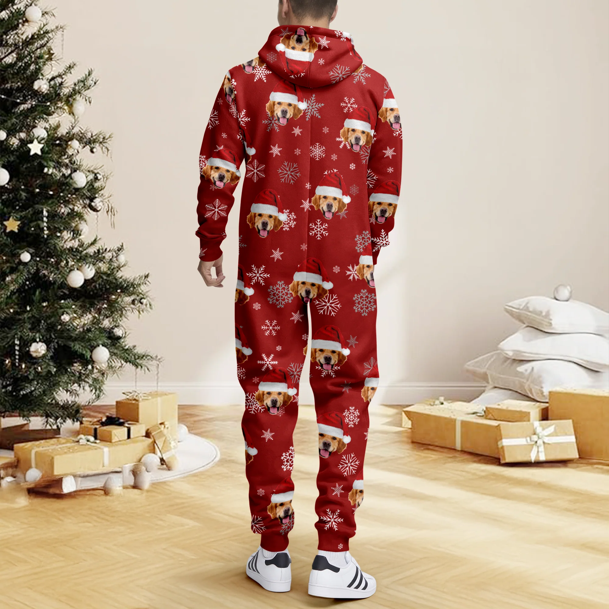 Custom Dog Photo Santa Christmas Onesie Pajamas CH07 899306 - Image 7