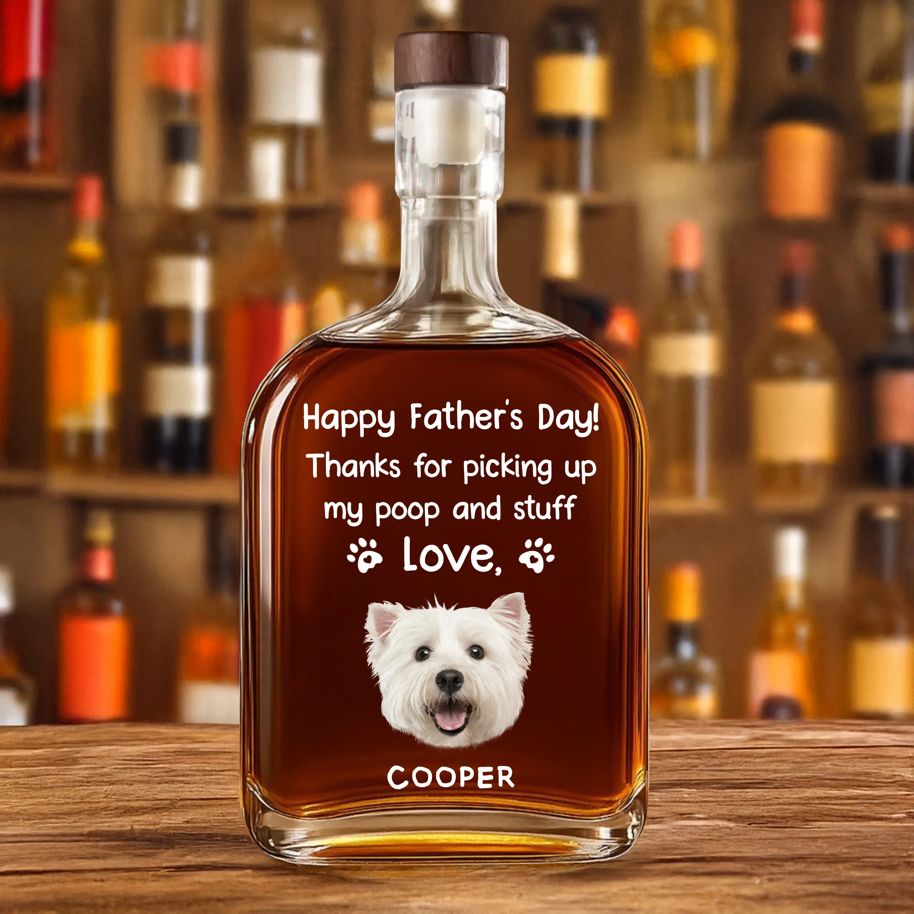 Custom Dog Photo Thanks For Picking Up My Poop and Stuff Whiskey Bottle For Dog Lovers CH07 895978 - Image 2
