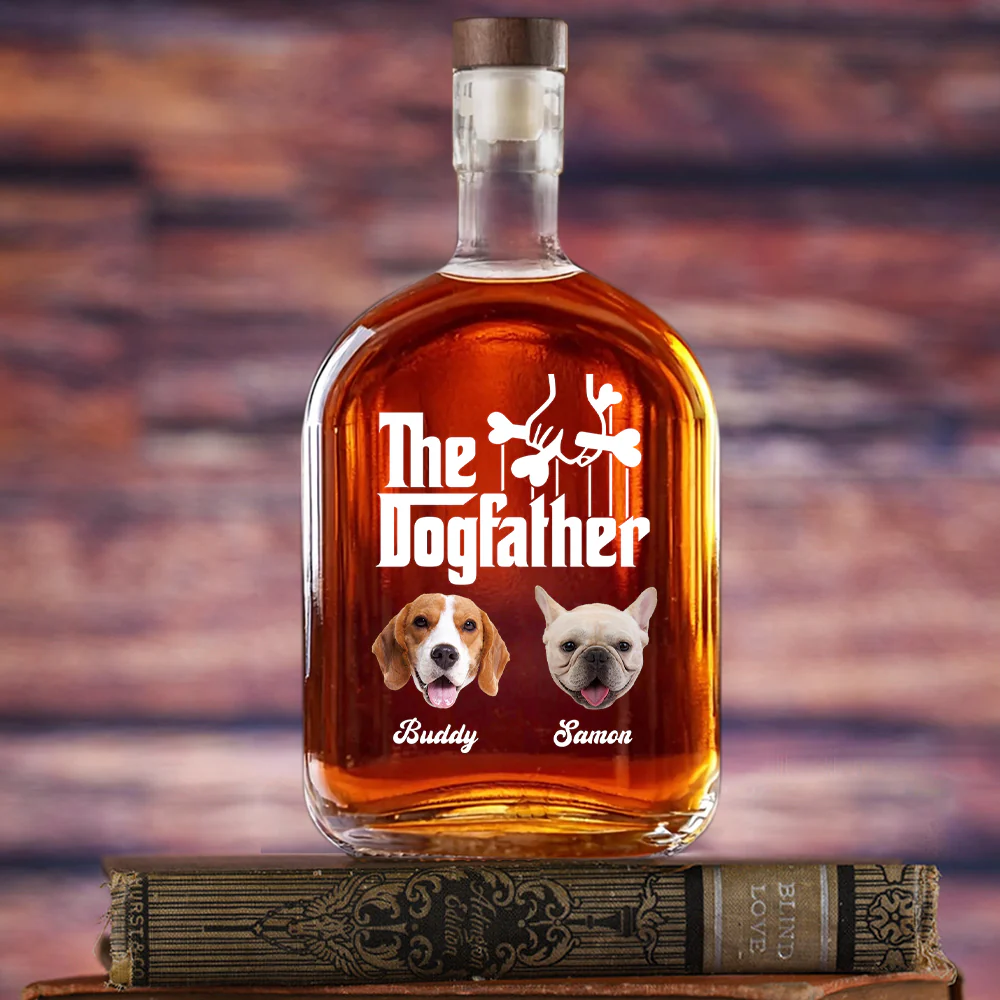 Custom Dog Photo The DogFather Whiskey Bottle For Dog Dad CH07 895970 - Image 6