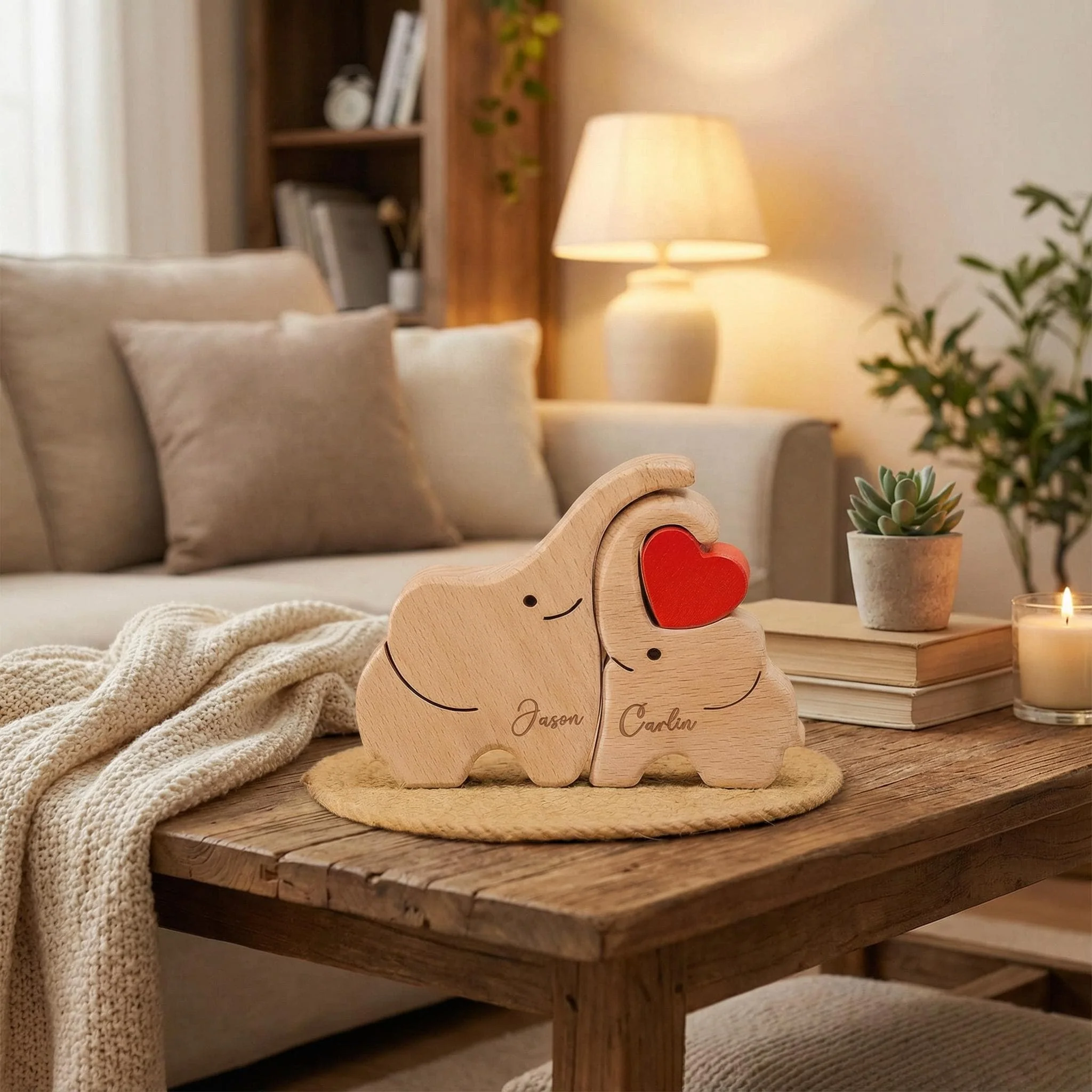 Custom Elephant Family Shaped Wooden Puzzle - Mothers Day Father Day Gifts CH07 910524 - Image 10
