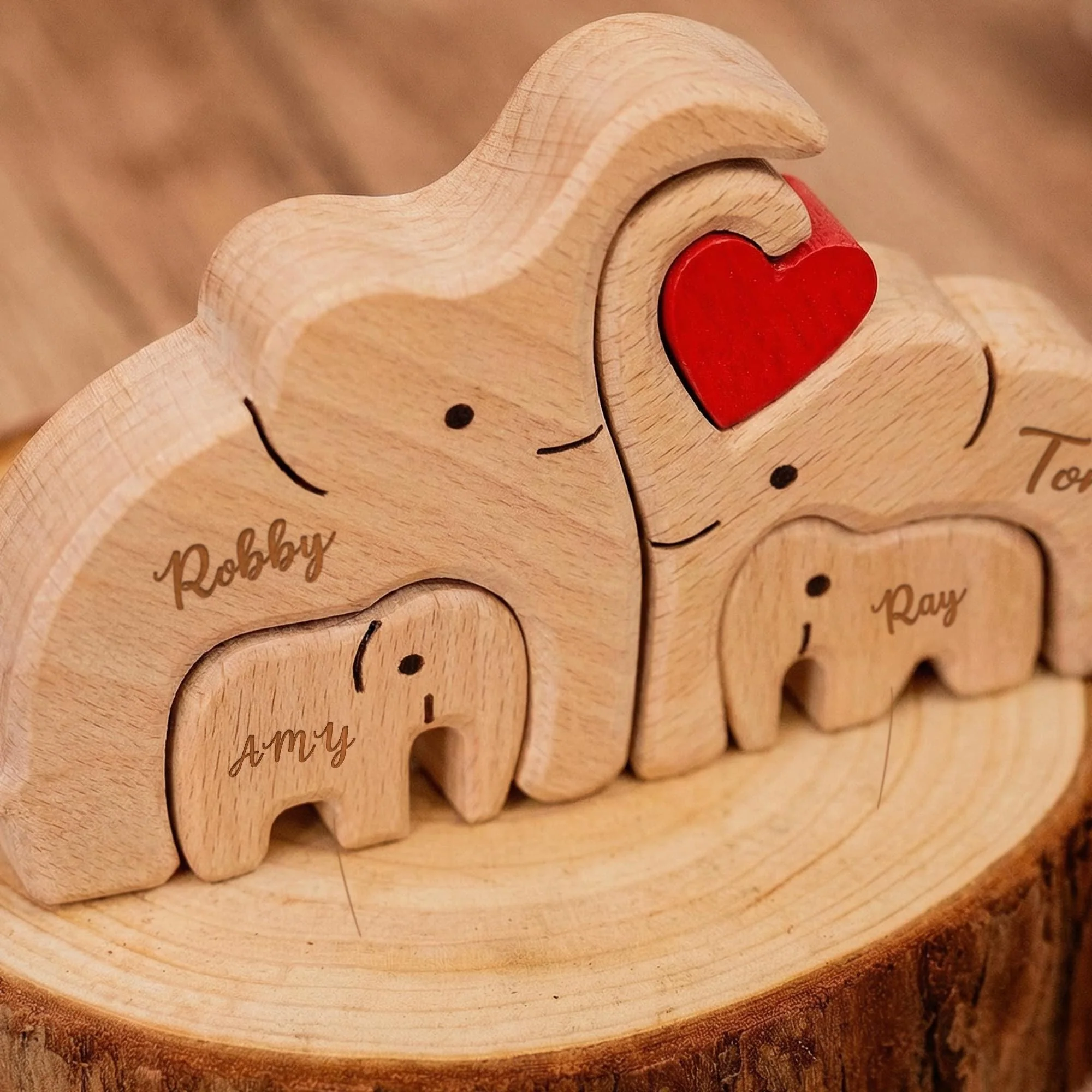 Custom Elephant Family Shaped Wooden Puzzle - Mothers Day Father Day Gifts CH07 910524 - Image 6