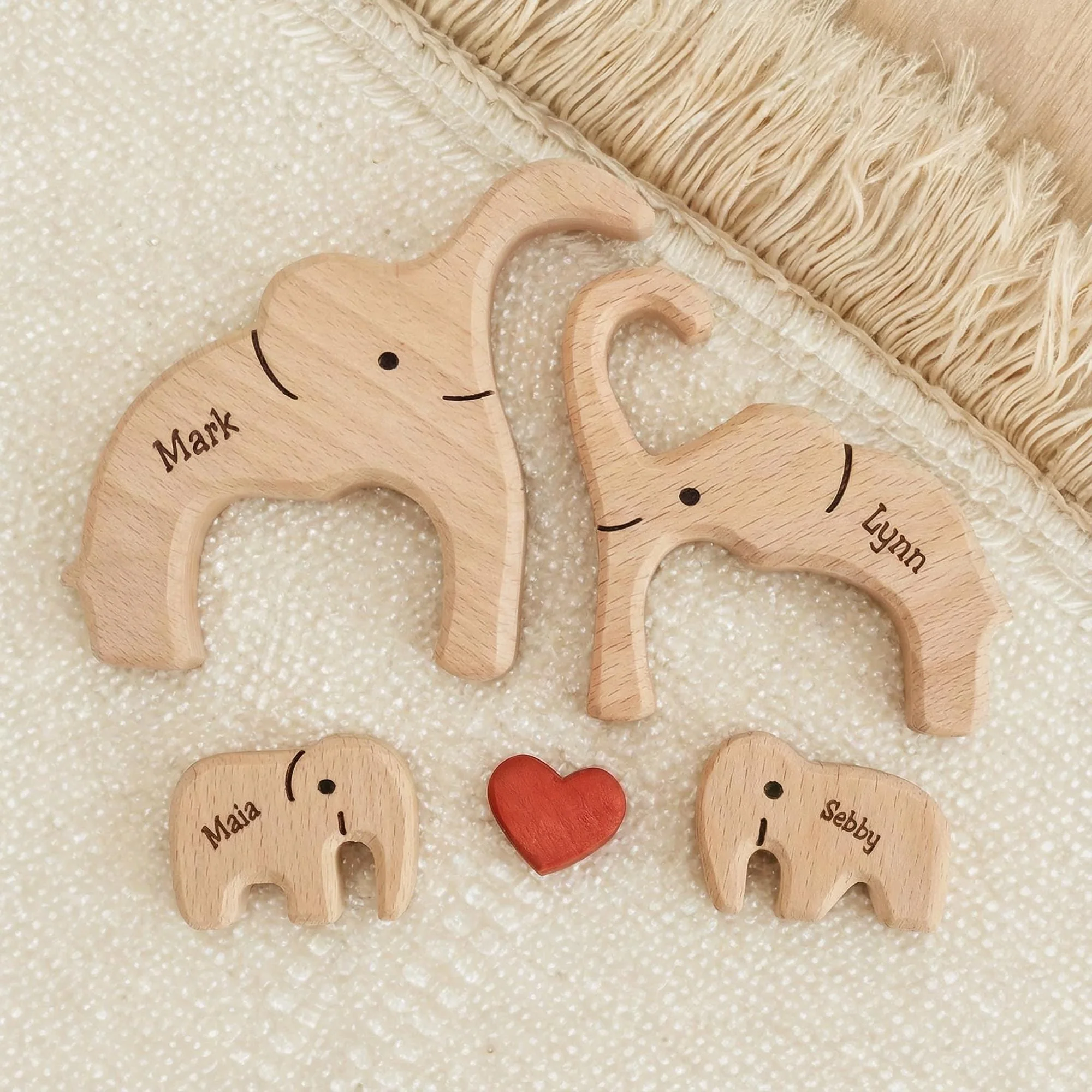 Custom Elephant Family Shaped Wooden Puzzle - Mothers Day Father Day Gifts CH07 910524 - Image 8