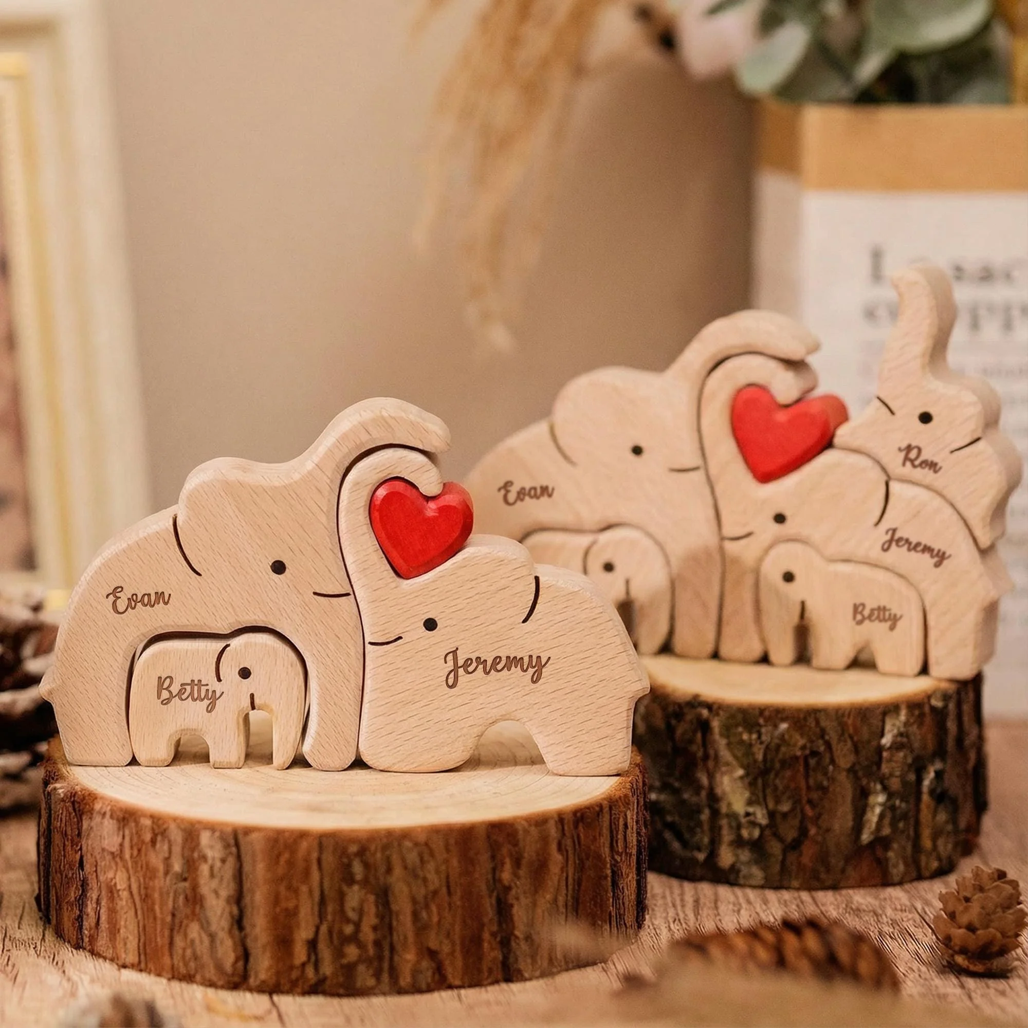 Custom Elephant Family Shaped Wooden Puzzle - Mothers Day Father Day Gifts CH07 910524 - Image 9