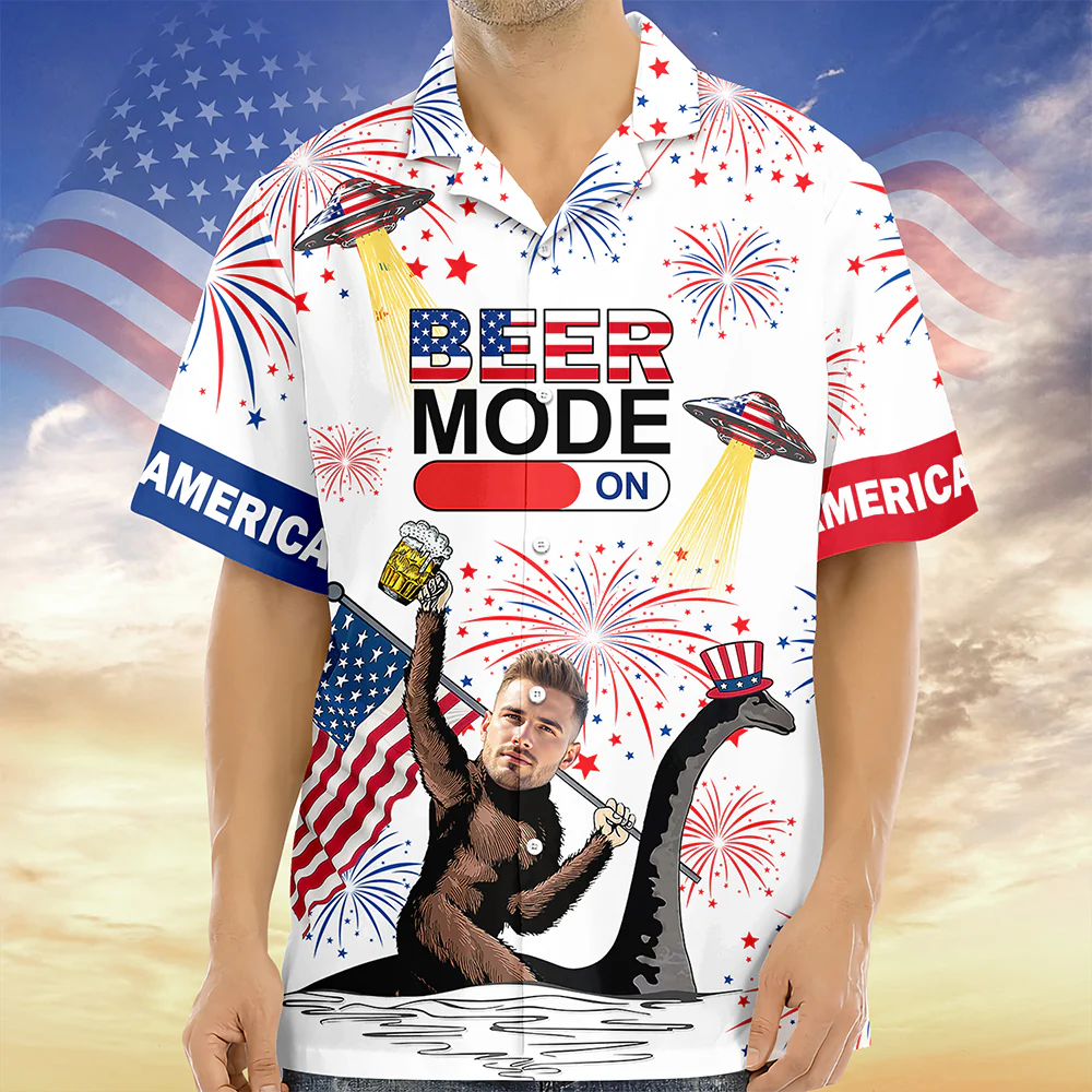 Custom Face 4th Of July Bigfoot Drink Beer Hawaiian Shirt Funny Gift CH07 895692 - Image 6